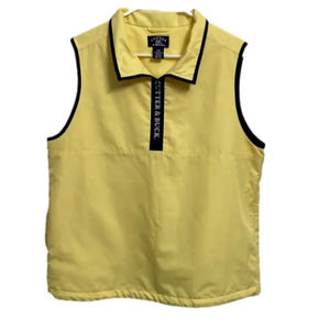 Cutter & Buck‎ Sport Ladies Vest Yellow Blue Golf Pullover 1/4 Zip Pockets